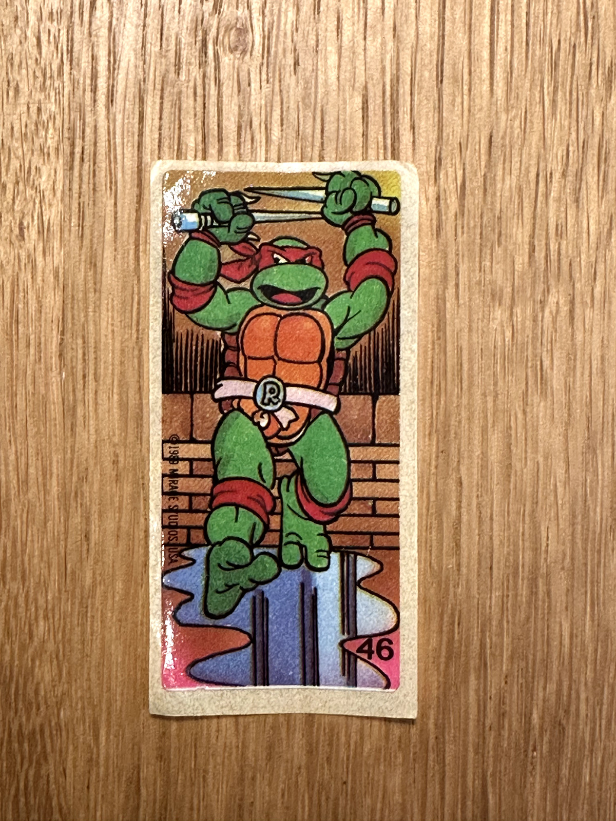 TEENAGE MUTANT NINJA TURTLES 1989 Mirage Studios BUBBLE GUM Sticker No 46