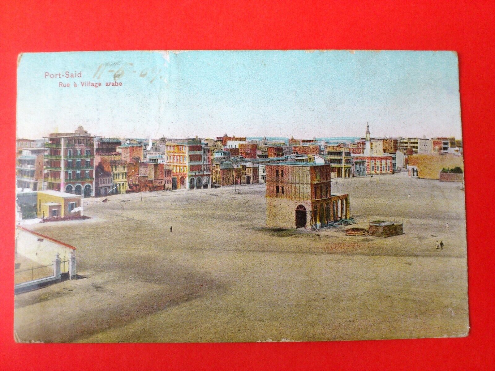 Antique PostcardPort-SaidRue à Village Arabe Posted in 1909 AlexandriaEgypt