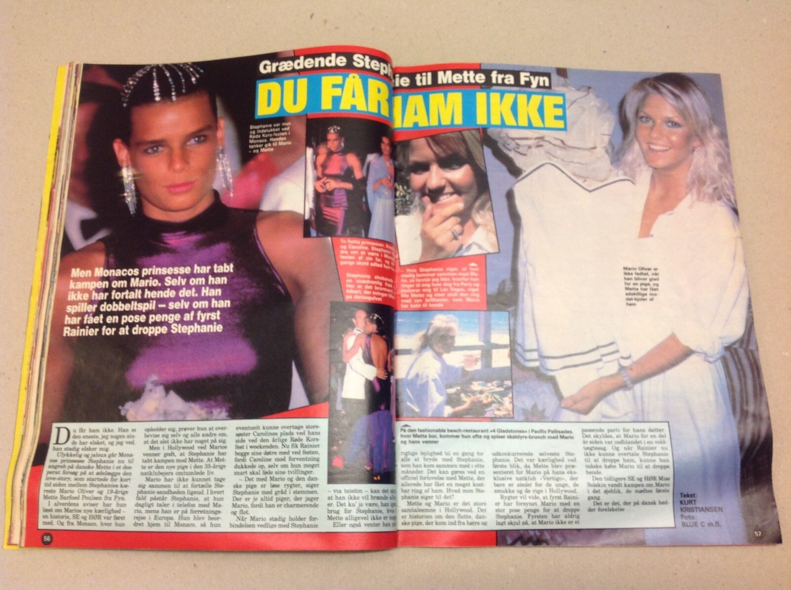 Gitte Nielsen Stallone +Stephanie Monaco Vtg Danish Magazine 1987 "Se og Hoer"