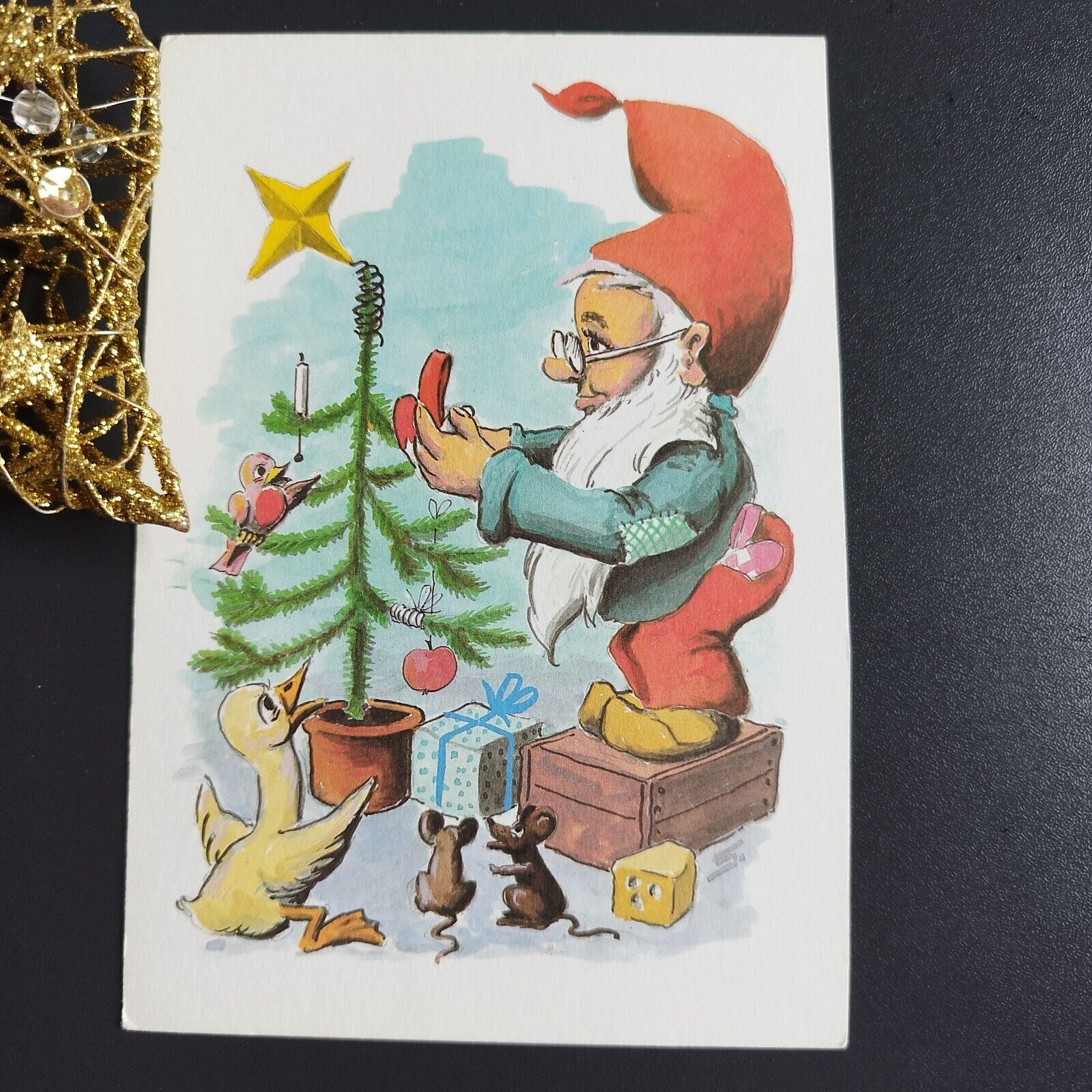 Vintage and collectible Danish Christmas card Posted   ( no  X57 )