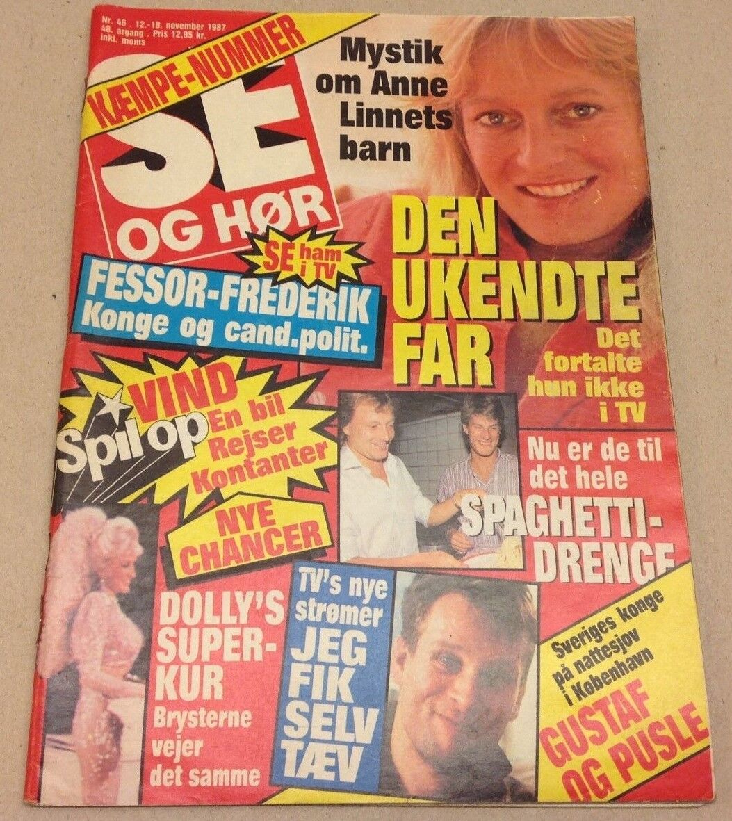 Dolly Parton Weight Loss +Bill Cosby Back Vtg Danish Magazine 1987 "Se og Hoer"