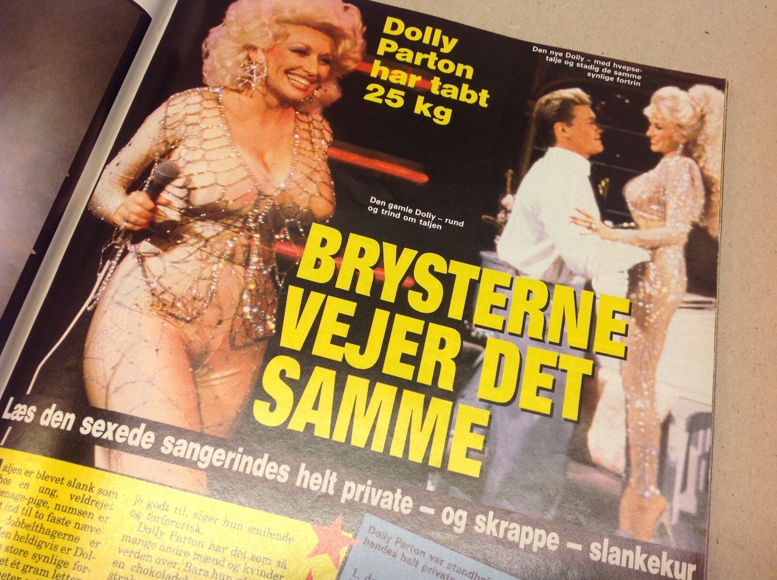 Dolly Parton Weight Loss +Bill Cosby Back Vtg Danish Magazine 1987 "Se og Hoer"