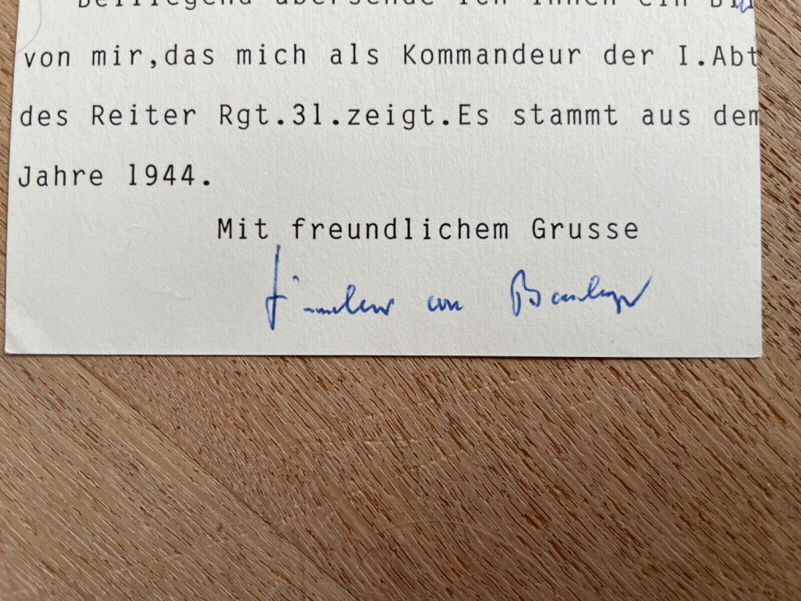 Phillip Von Boeselager autograph