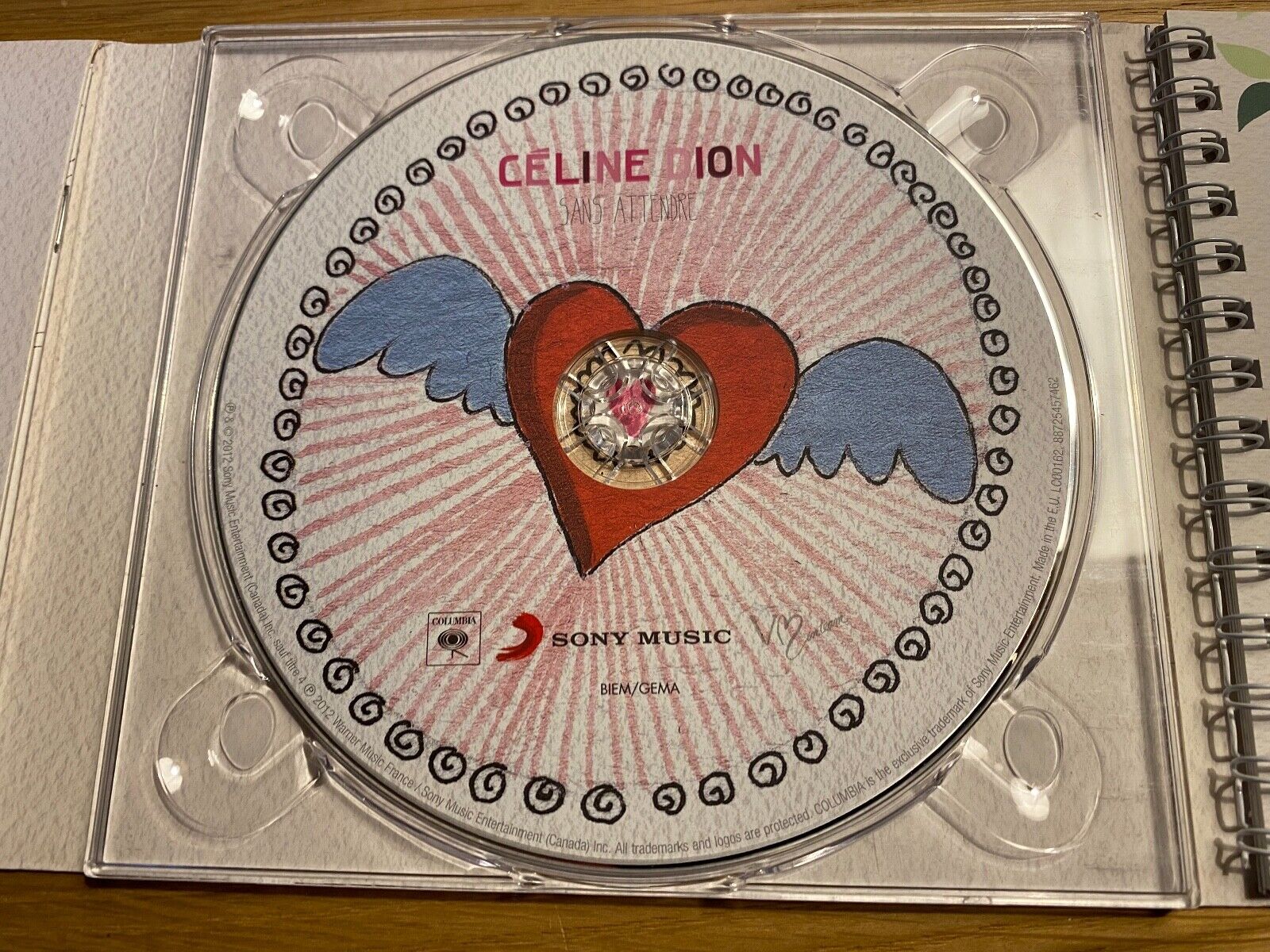 CELINE DION "DANS ATTENDRE" 2012 COLUMBIA  SONY MUSIC DIGIPAK EDITION CD ALBUM*