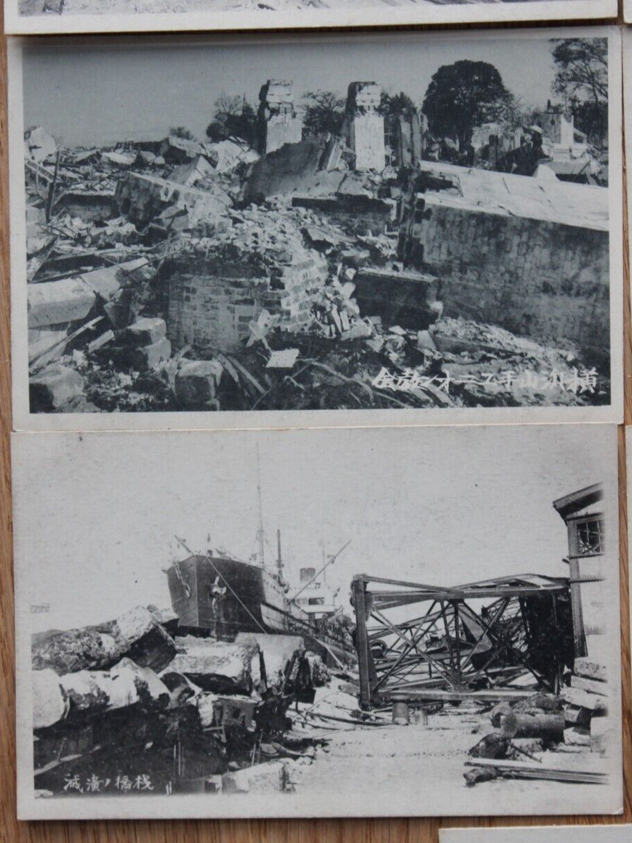 Kanto Earthquake Yokohama Tokyo Japan 1923 - postcard lot of 16 vintage