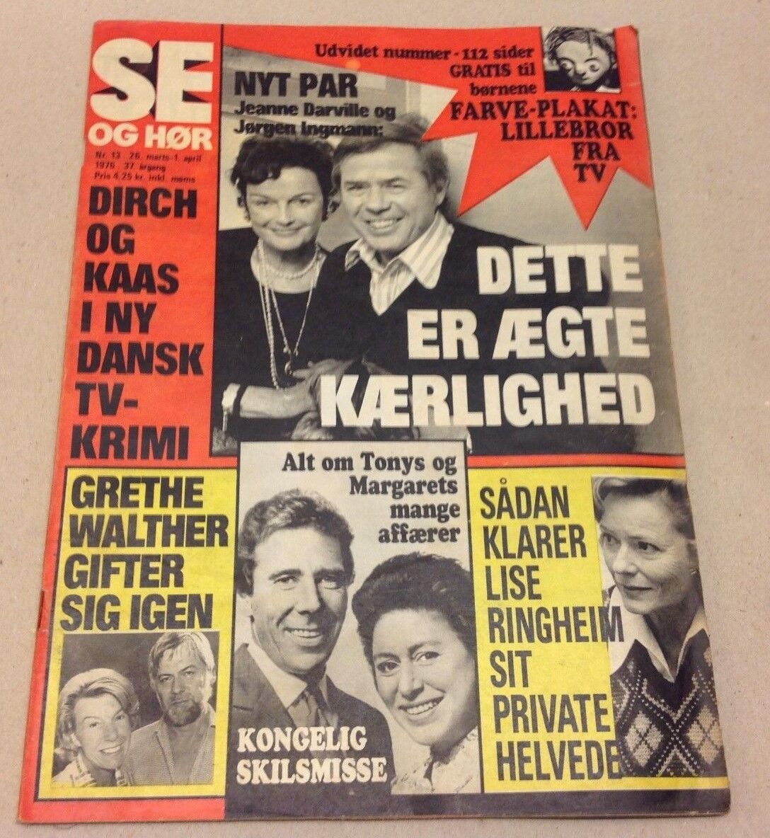 Princess Margaret Lord Snowdon Tony Love Affairs Royals Vtg Danish Magazine 1976