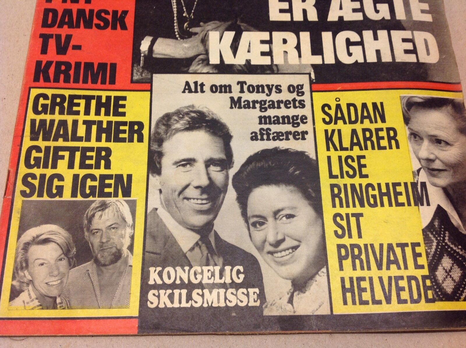 Princess Margaret Lord Snowdon Tony Love Affairs Royals Vtg Danish Magazine 1976