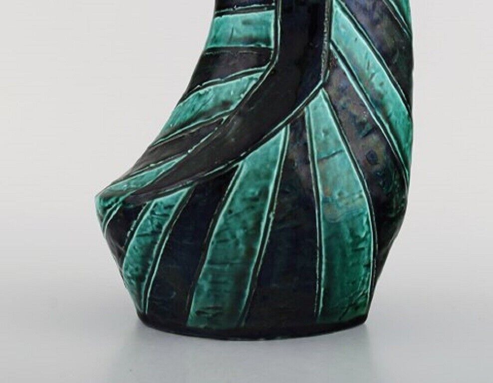 European studio ceramicist Unique vase in glazed ceramics 1960s/70s