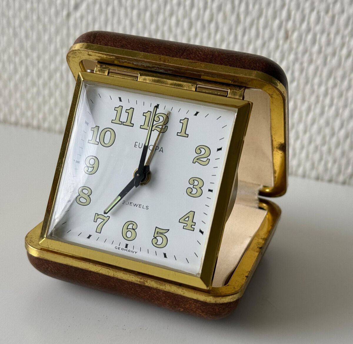 Vintage alarm clock Coral travel clock wind up clock mechanical clock