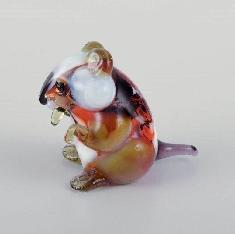 Murano Italy  Collection of four miniature glass rodent figurines