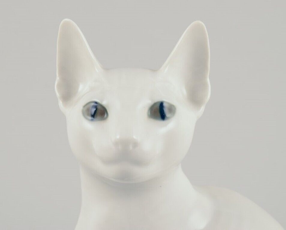 Royal Copenhagen Porcelain figurine of a white Siamese cat