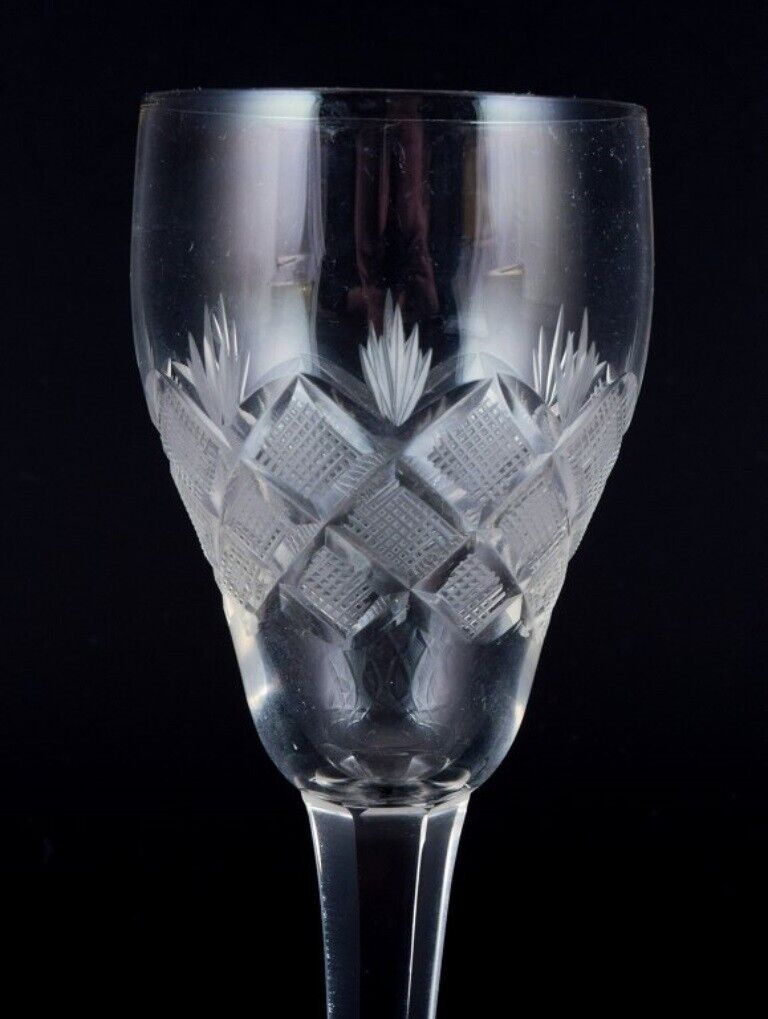 Wien Antik Lyngby Glas Denmark Set of seven clear port wine glasses