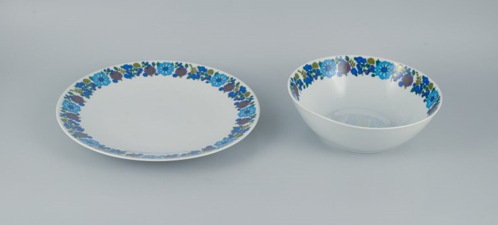 PMR Bavaria Jaeger  Co Germany Plate and bowl in retro porcelain