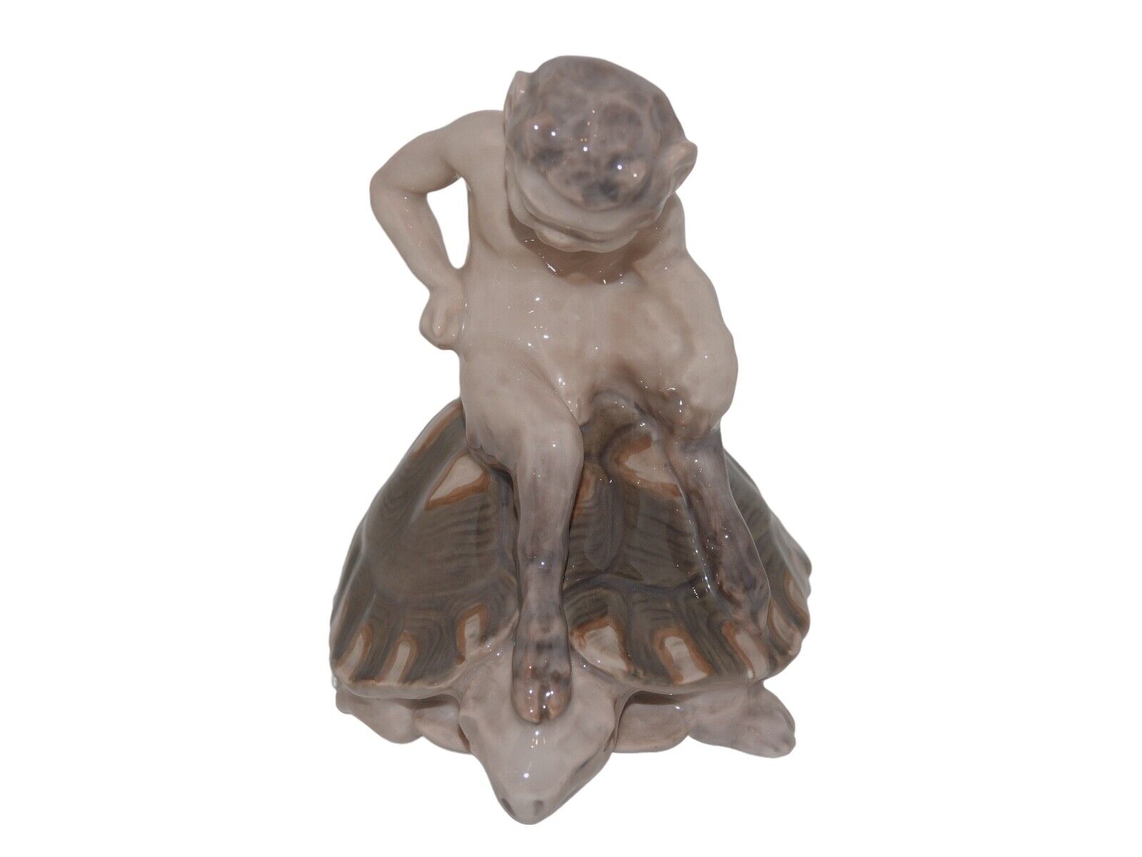 Rare Royal Copenhagen figurine faun on tortoise