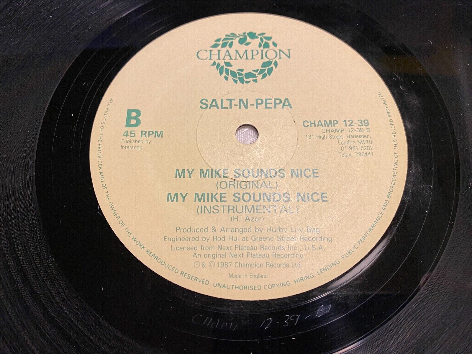 SALT´N´PEPA "MY MIKE SOUNDS NICE" (REMIX)  1987 CHAMPION RECORDS UK PRESSING**