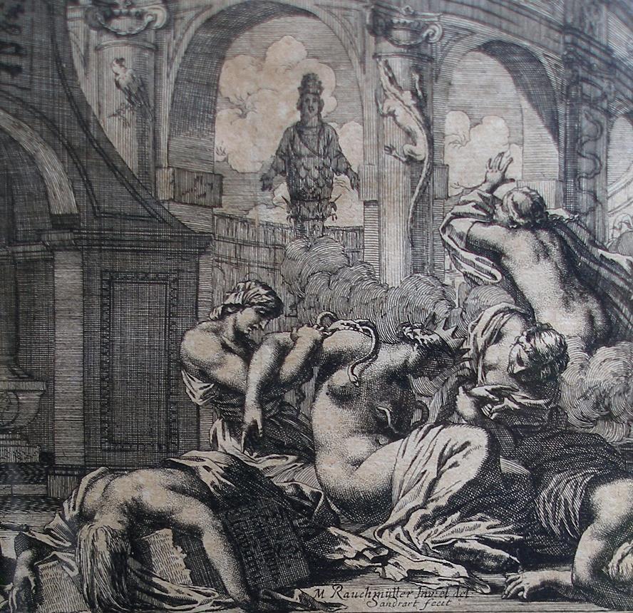 Jacob von Sandrart (German1606) The Death Of Cleopatra Rare old master work