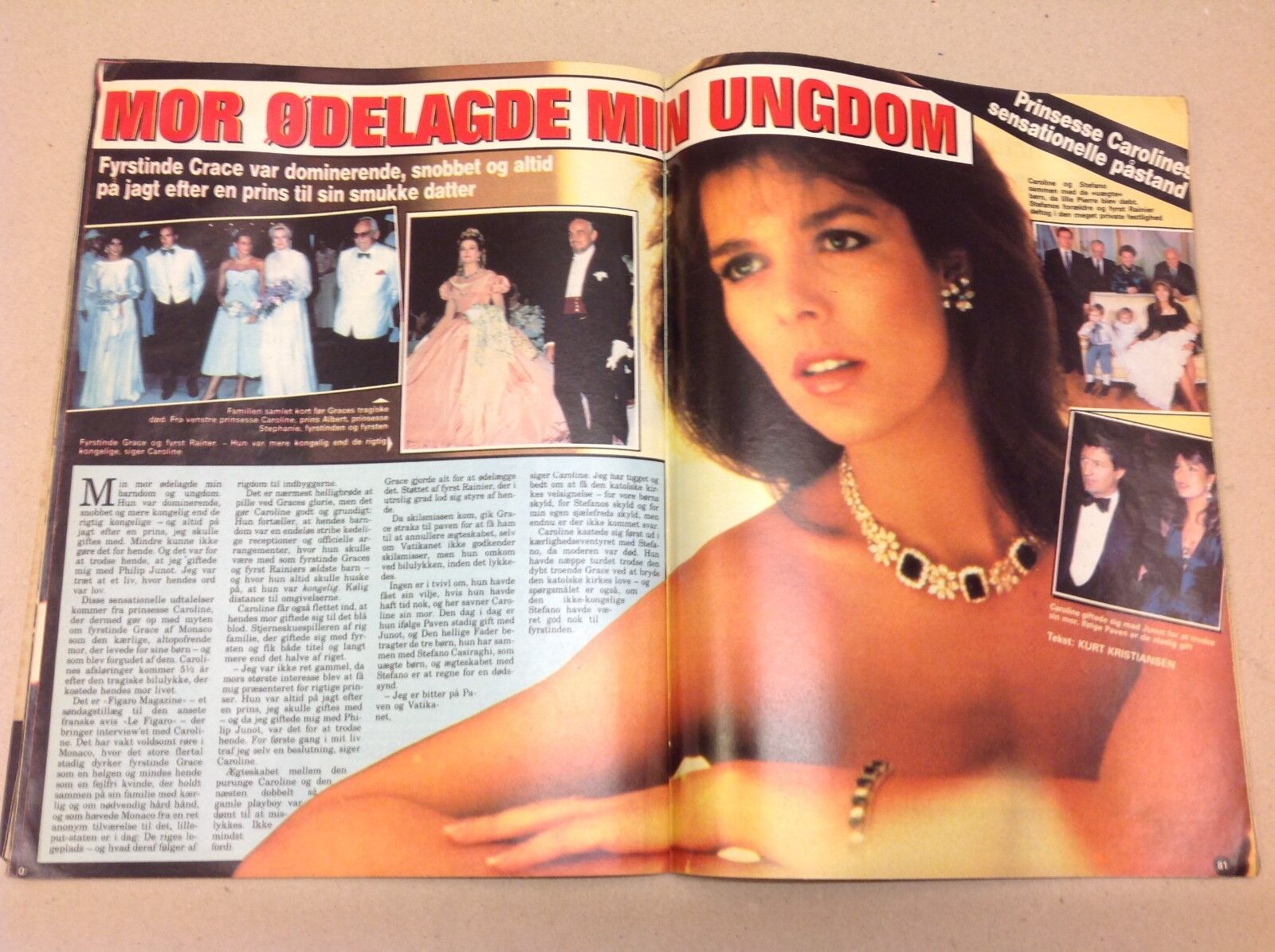 Caroline Monaco +Krystle Linda Evans Dynasty Danish Magazine 1988 "Se og Hoer"