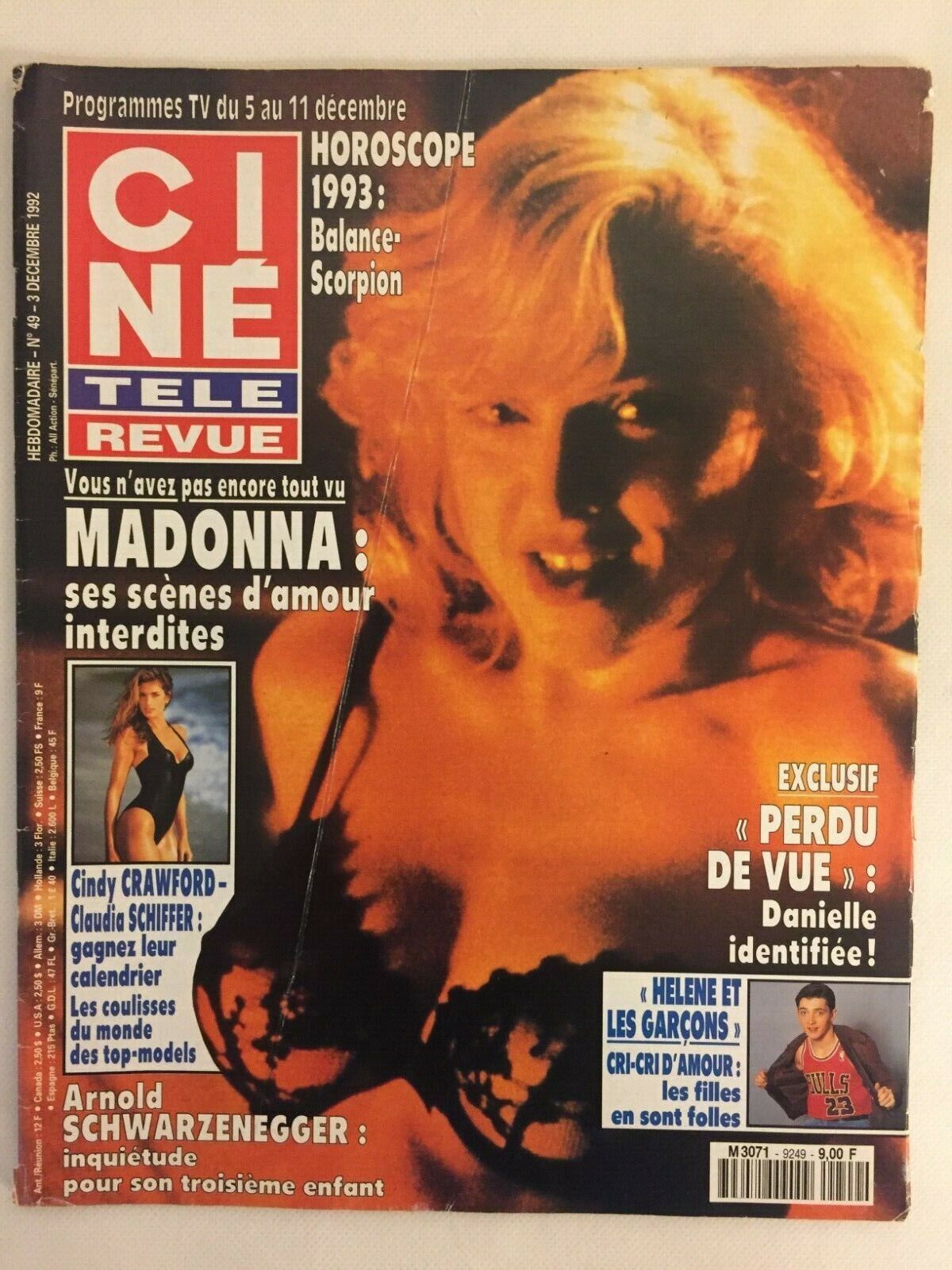 Madonna Vintage Ciné Télé Revue French Magazine 1992 Original Good Condition