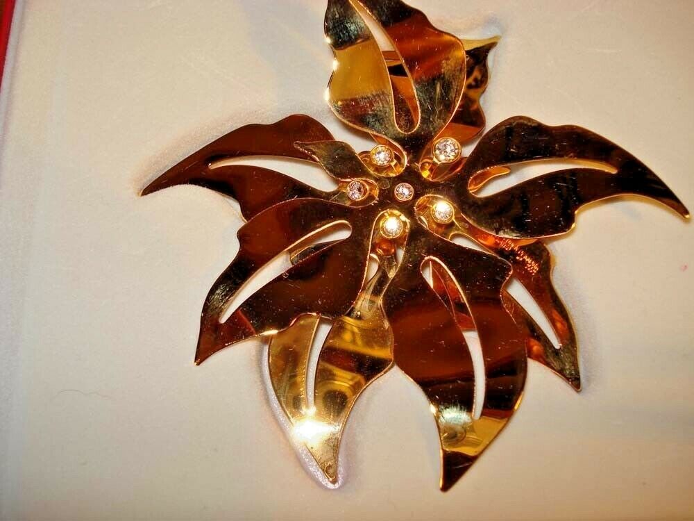 2001 Poinsetta CHRISTMAS MOBILE 24 carat gold plated GEORG JENSEN Box