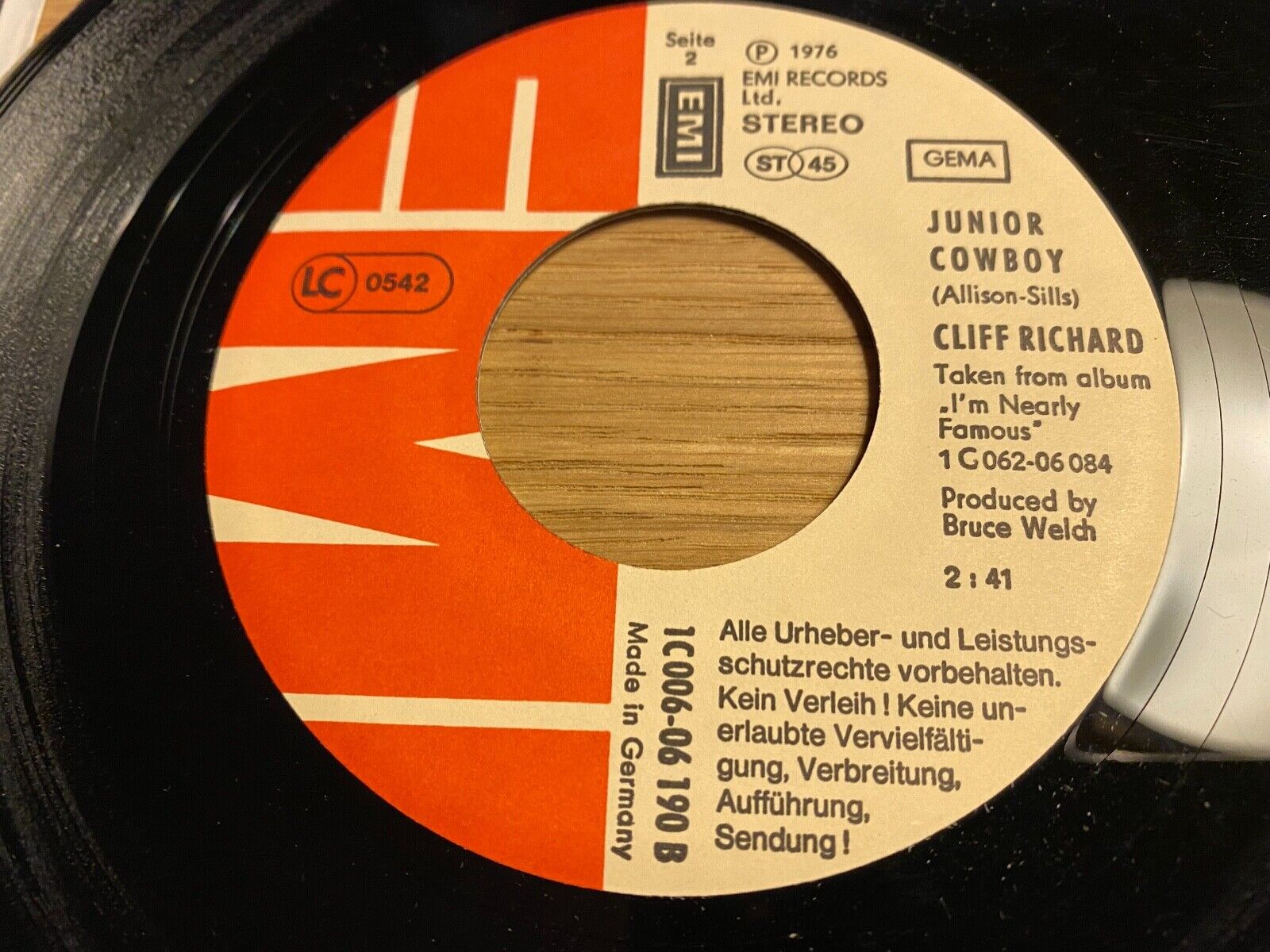 CLIFF RICHARD "I CAN´T ASK FOR ANYMORE THAN YOU/JUNIOR COWBOY" EMI RECORDS 1976*