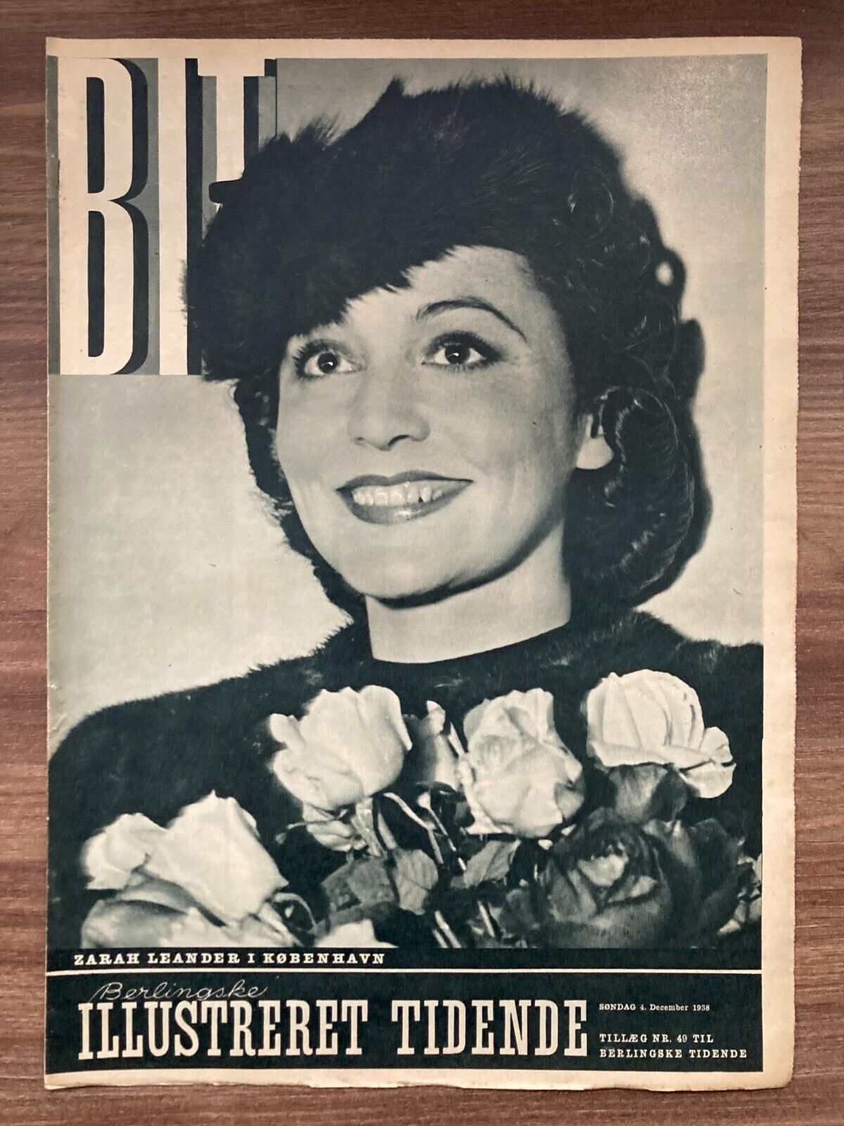 Zarah Leander Actress Copenhagen Visit Danish Magazine 1938 "Berlingske IT"