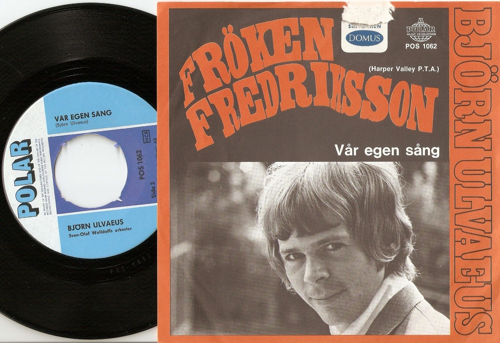 BJORN BJÖRN ULVAEUS FRÖKEN FREDEIKSSON  VÅR EGEN SÅNG SWEDISH 45+PS 1968 - ABBA