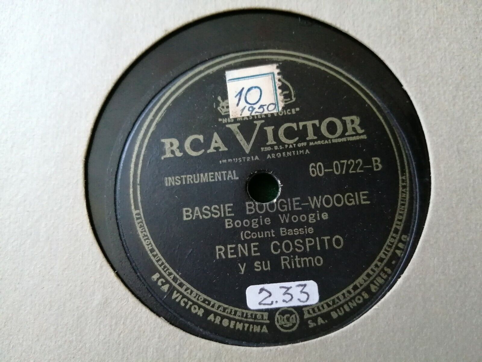 78 rpmRENE COSPITO Y SU RITMOArgentinaBassie Boogie-WoogieetcJazzRARE