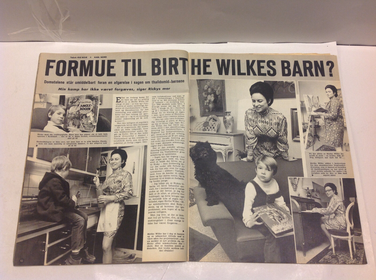 BIRTHE WILKE DANISH SINGER FRONT COVER SON RICKY VINTAGE DANISH MAGAZINE 1969