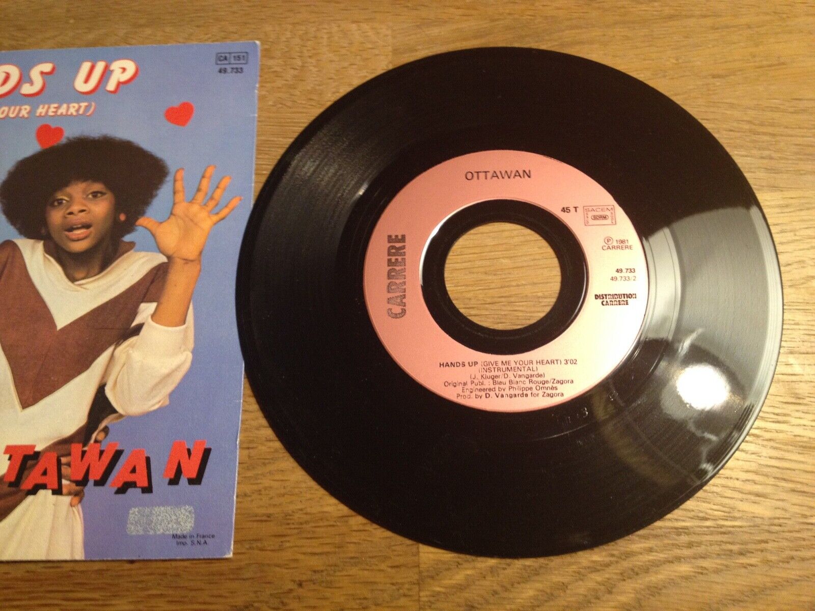 OTTAWAN "HANDS UP (GIVE ME YOUR HEART)" CARRERE RECORDS 1981 FRANCE SACEM DISCO*