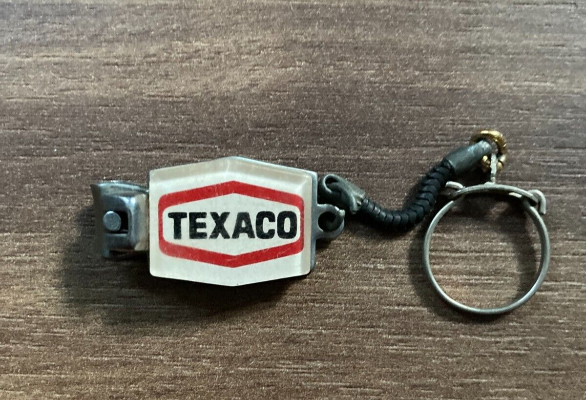 Vintage Texaco Keychain Nail Clipper - Rare Collectible Advertising Key Ring