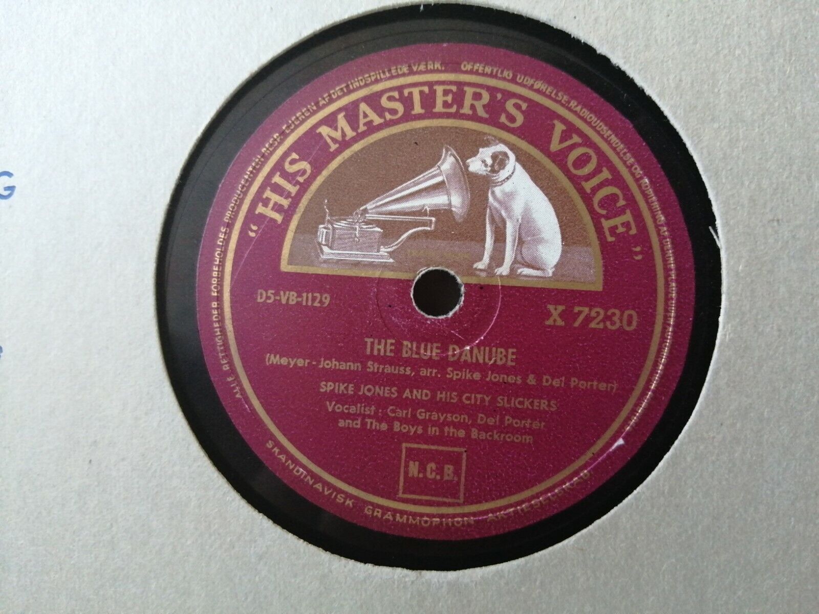 78 rpm shellacSPIKE JONESThe Blue DanubeCocktails For Two HMV X 7230