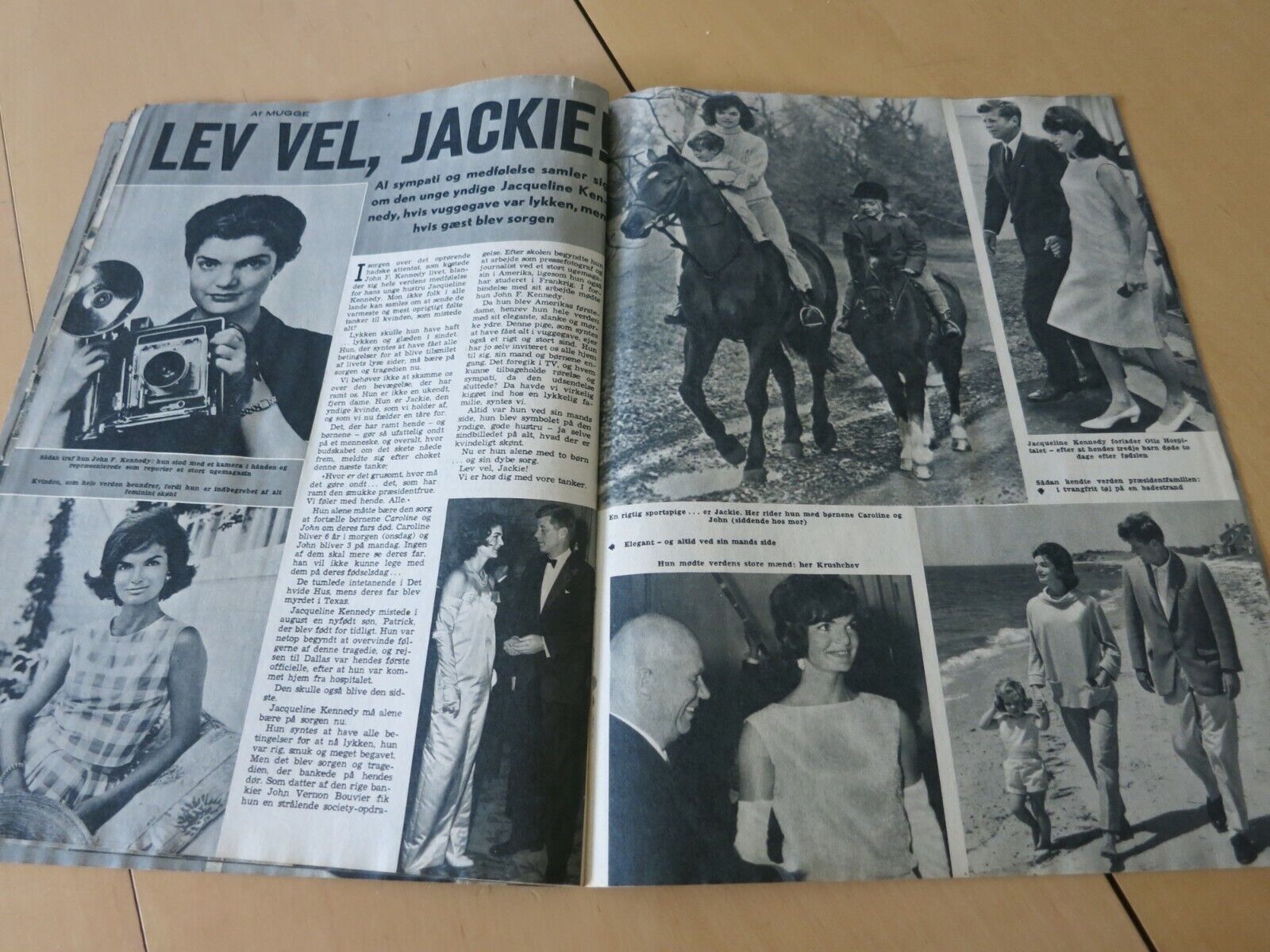 JOHN F KENNEDY Jackie Onassis JACQUELINE 1963 Very rare Danish Magazine BL19