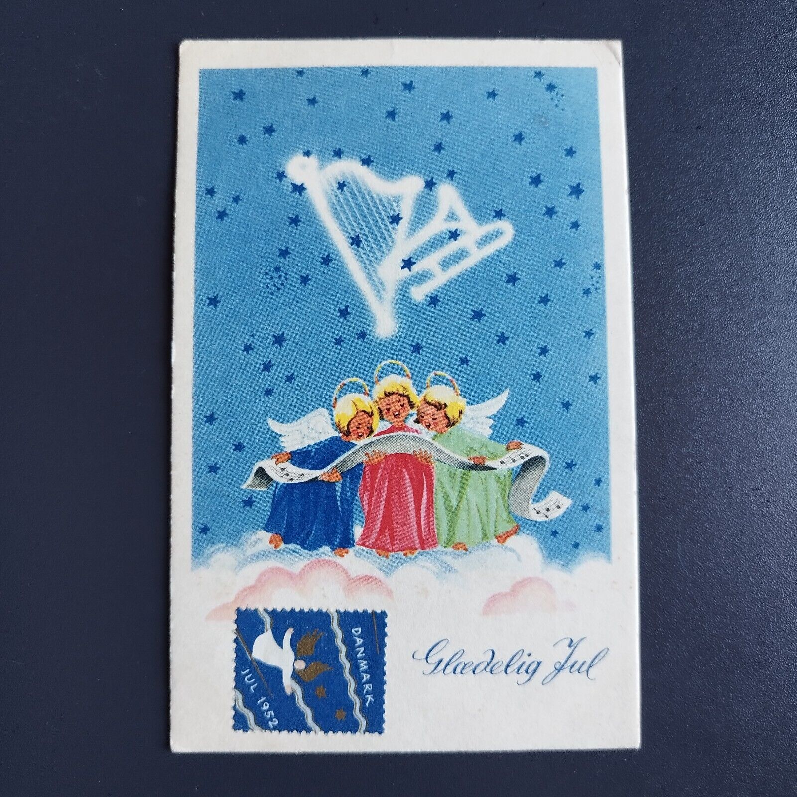 Vintage and collectible Danish Christmas card Posted 1952 - no 172 x