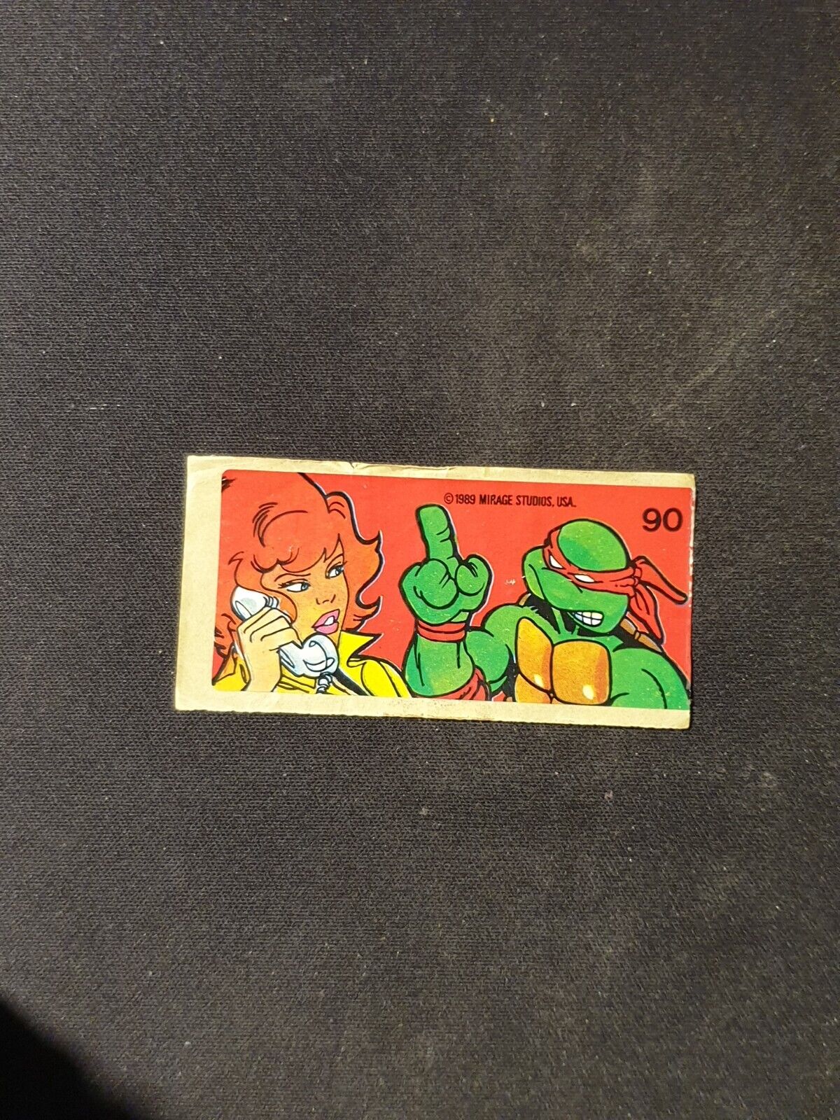 1989 TEENAGE MUTANT NINJA TURTLES Mirage Studios BUBBLE GUM Sticker No 90