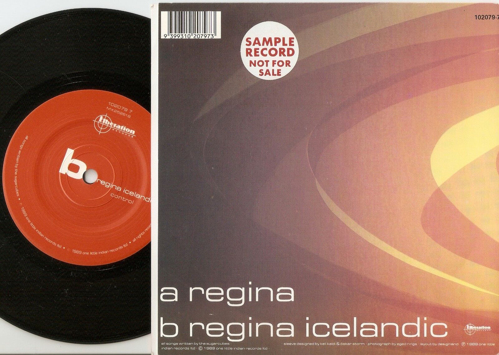 THE SUGARCUBES REGINA  REGINA ICELANDIC AUSTRALIAN PROMO 45+PS 1989 BJÖRK BJORK