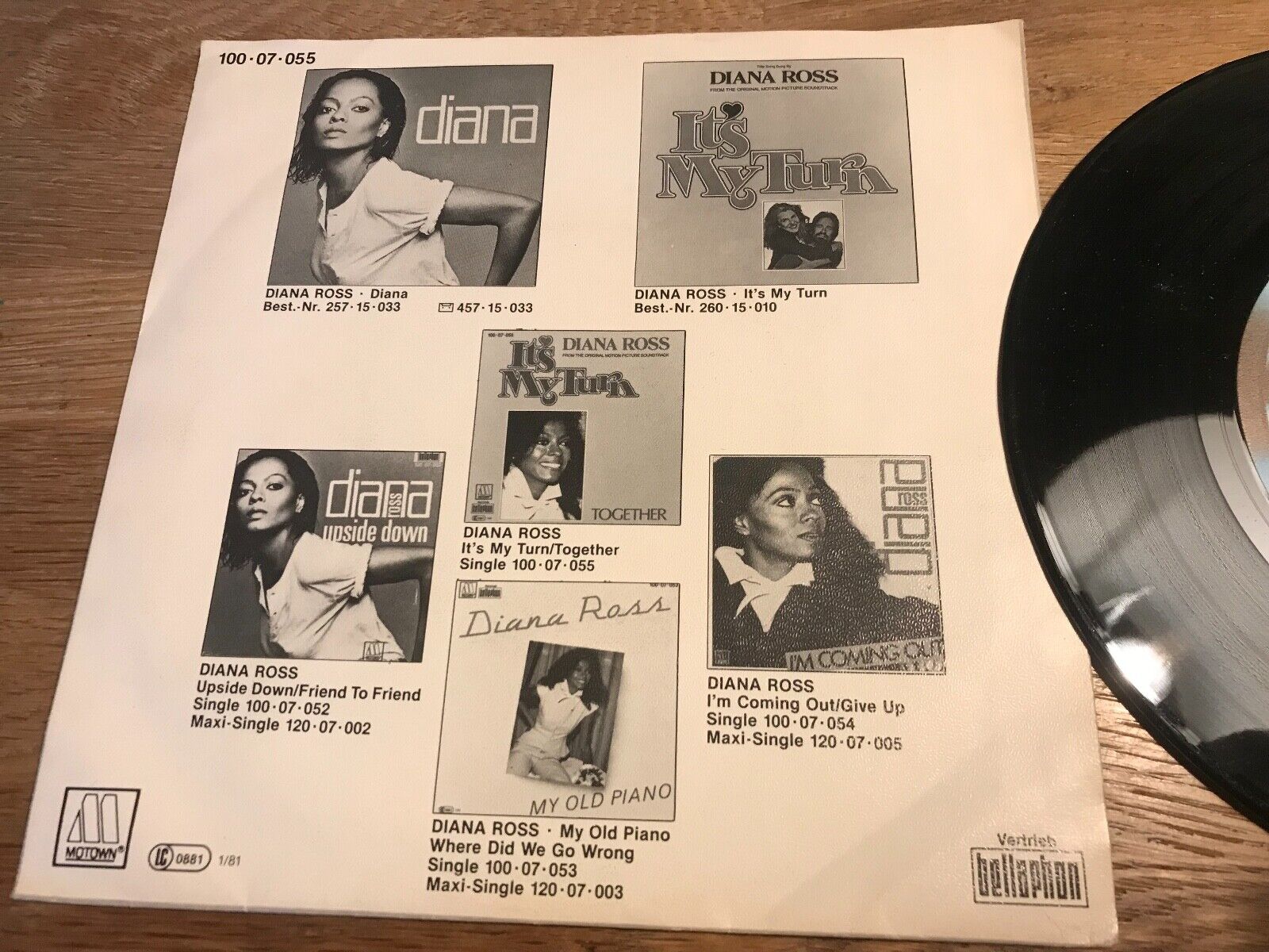 DIANA ROSS "IT´S MY TURN/TOGETHER"" 1980 MOTOWN RECORDS WEST GERMAN PRESSING OOP