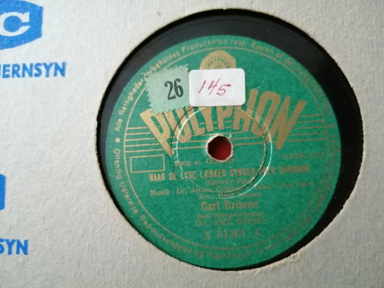 78 rpm shellacCARL BRISSONGalway Bay in Danish/Visen om København