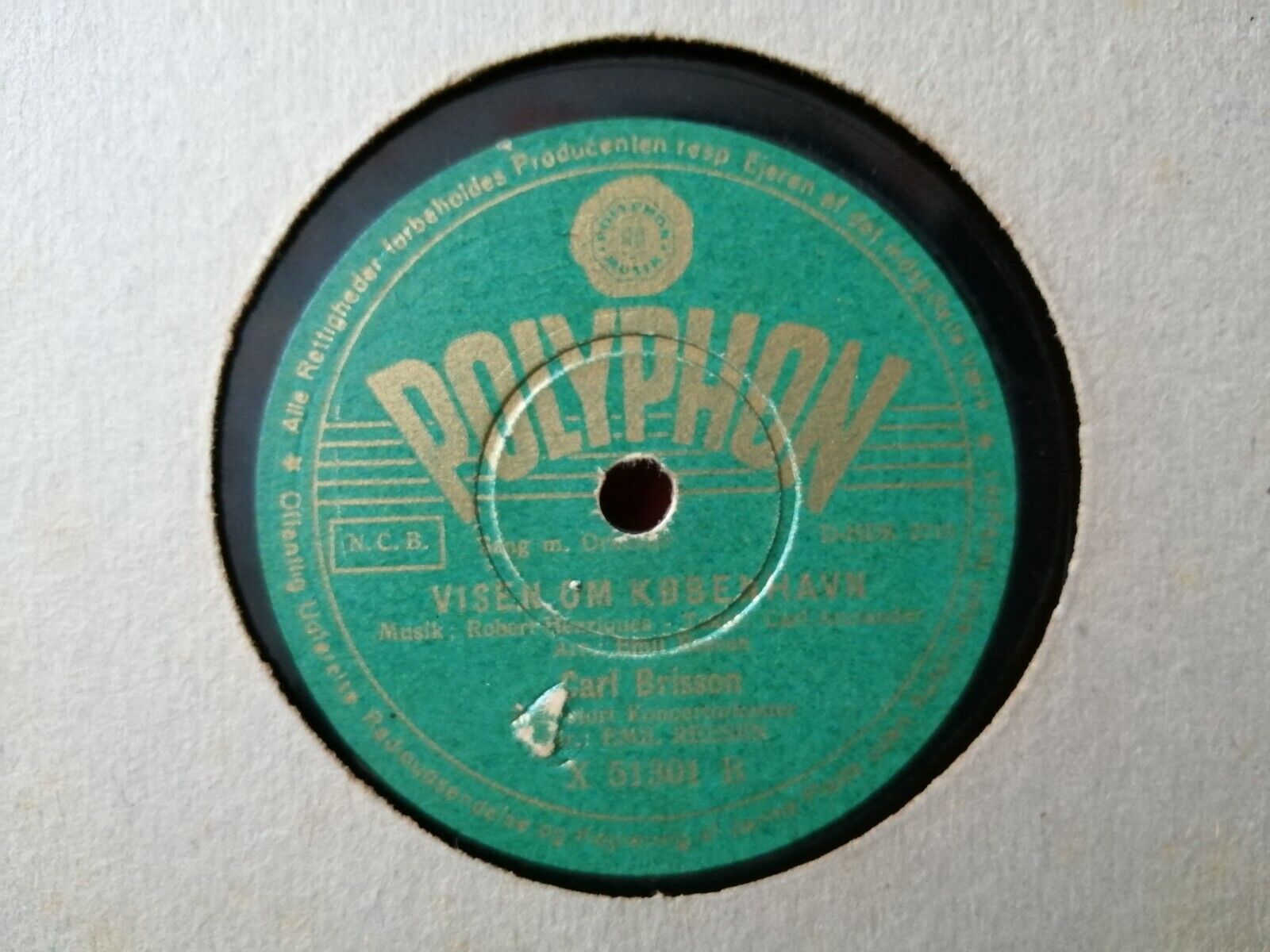 78 rpm shellacCARL BRISSONGalway Bay in Danish/Visen om København