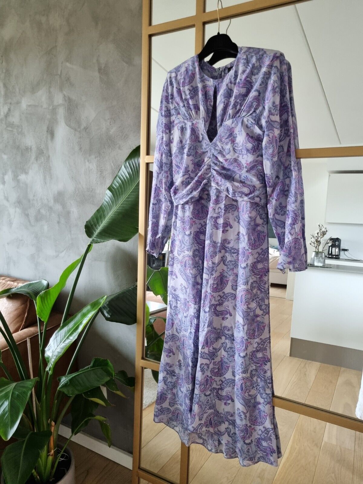 **Isabel Marant** Purple Paisley Talima Silk Midi Dress FR38 DE36