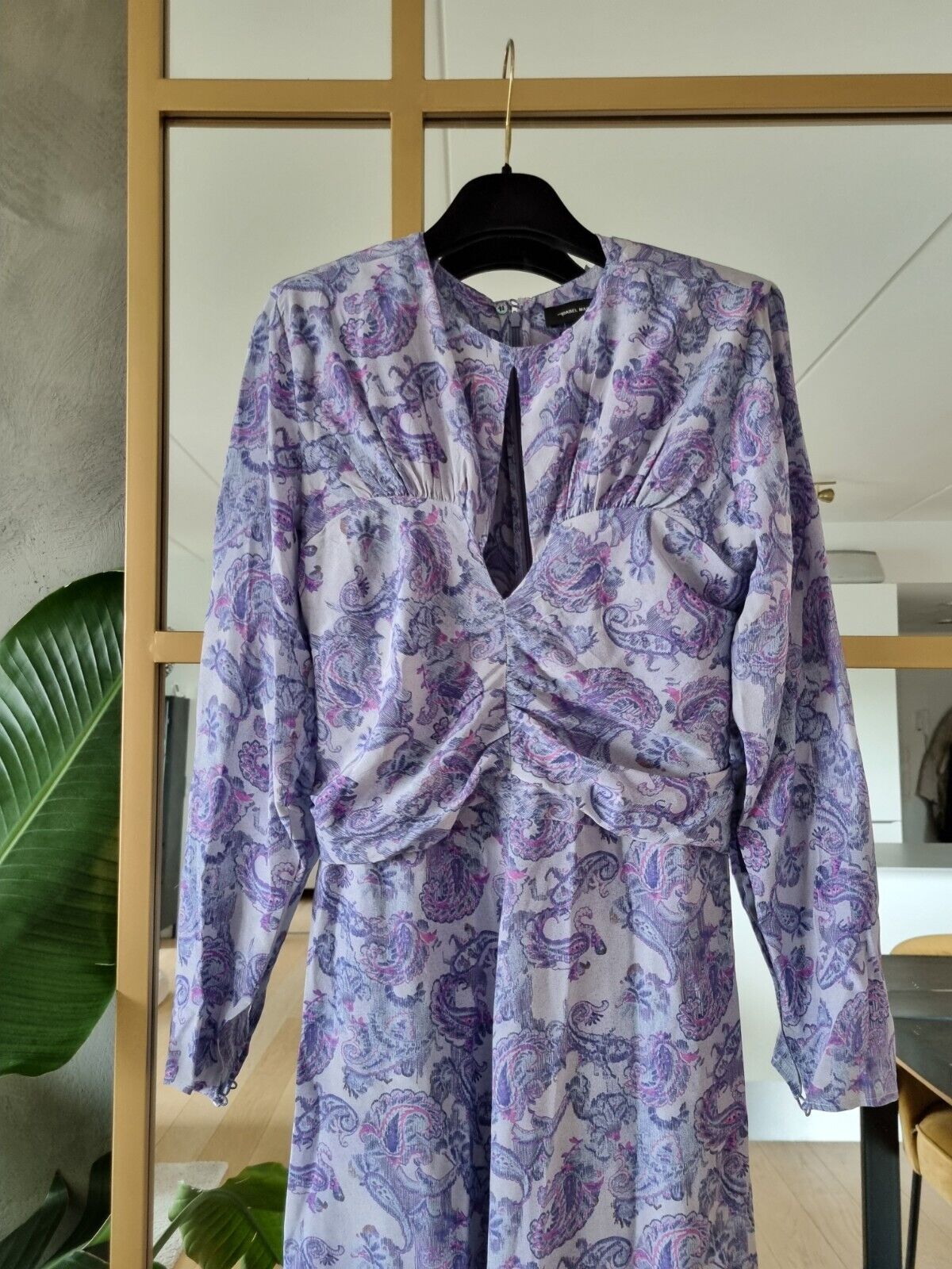 **Isabel Marant** Purple Paisley Talima Silk Midi Dress FR38 DE36