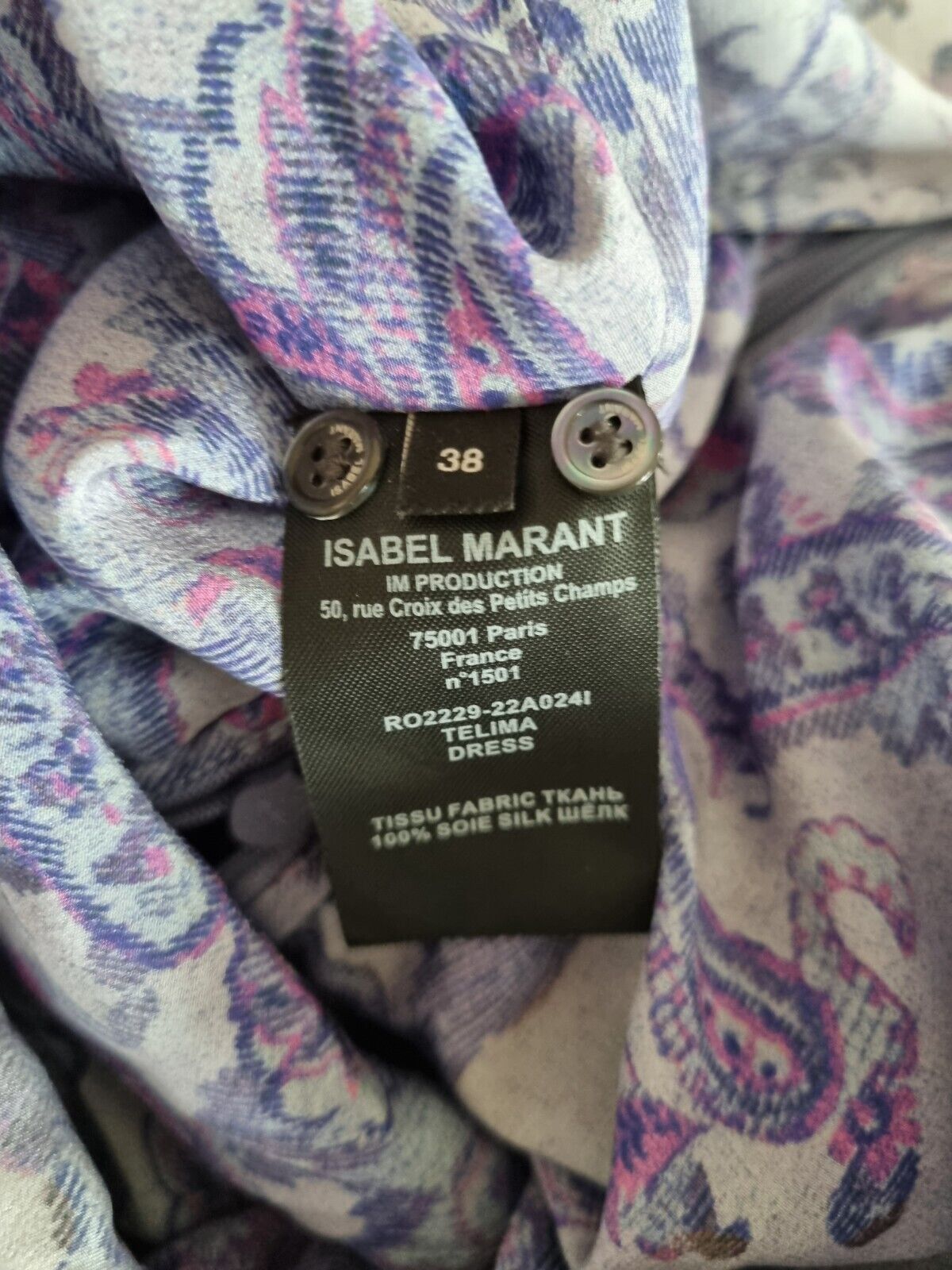 **Isabel Marant** Purple Paisley Talima Silk Midi Dress FR38 DE36