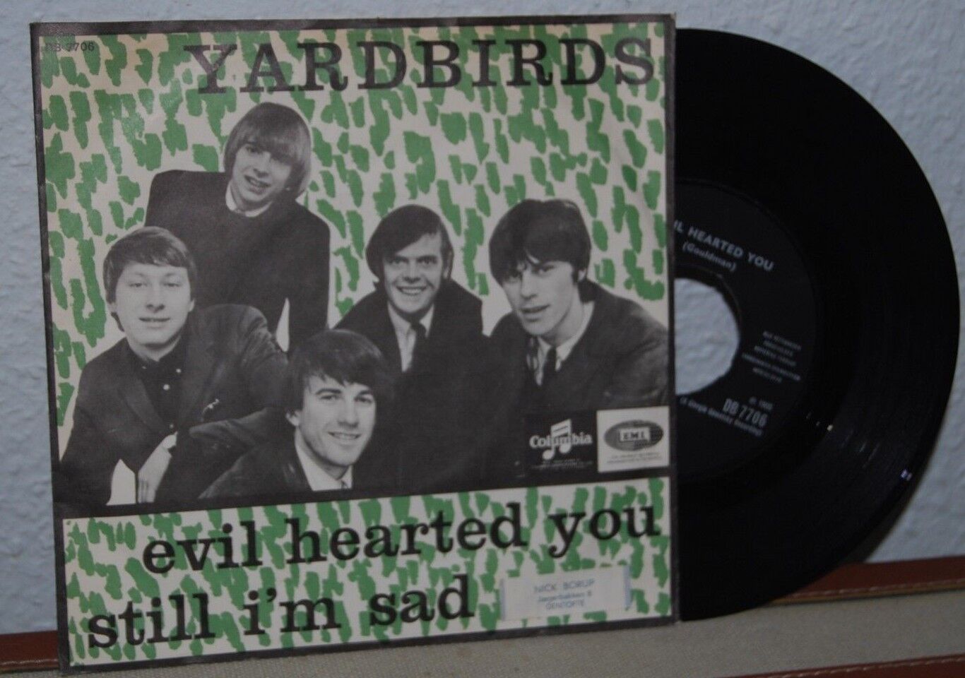 YARDBIRDS Evil Hearted You / Still I'm Sad RARE DANISH 45 7" PS Psych