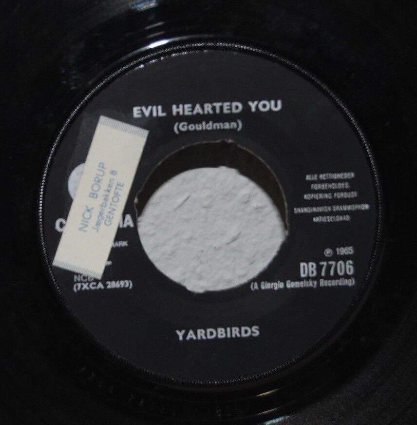 YARDBIRDS Evil Hearted You / Still I'm Sad RARE DANISH 45 7" PS Psych