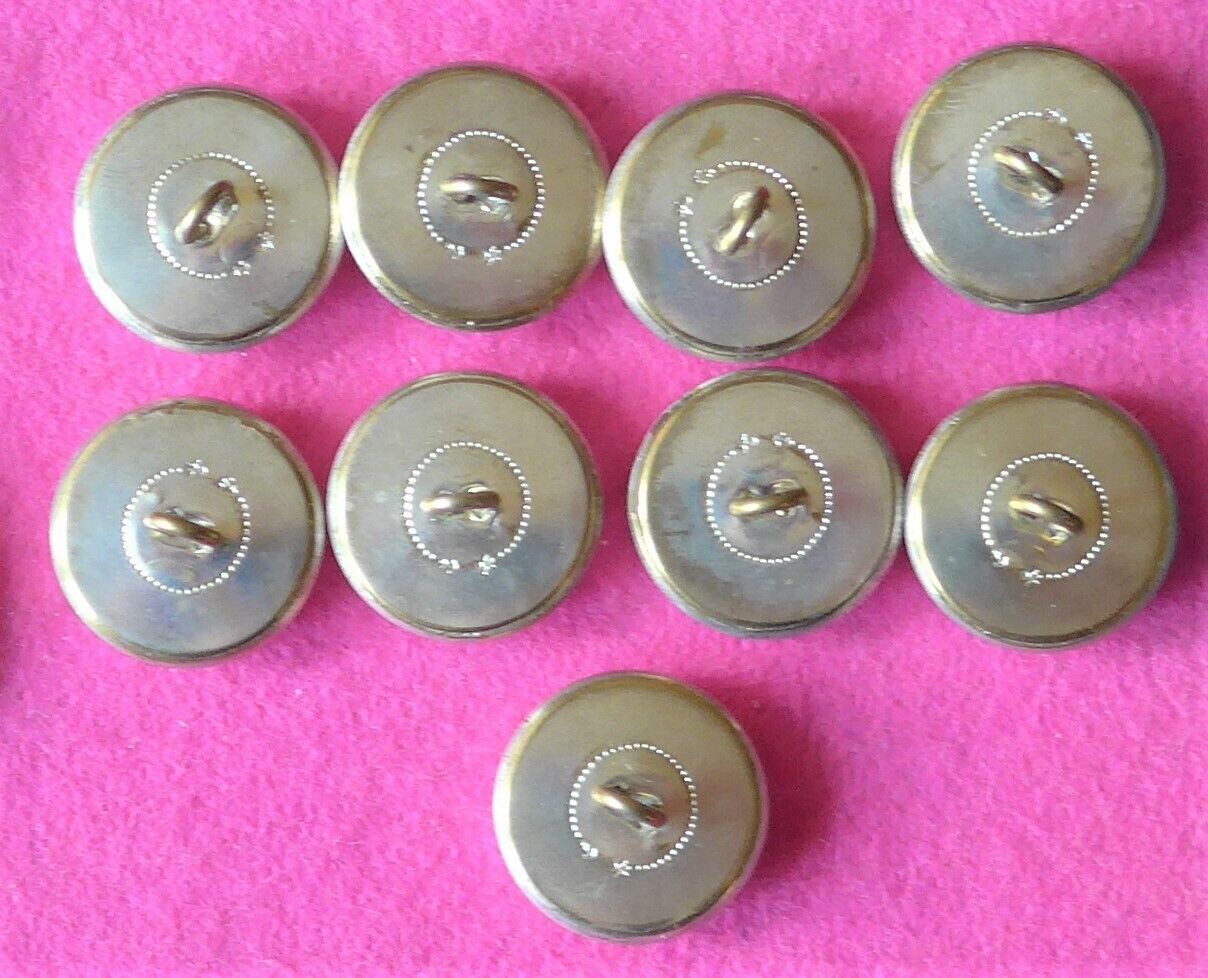 SALE - 9 HEAVY vintage SILVER METAL coat buttons with WEAVE pattern 25 mm (92)