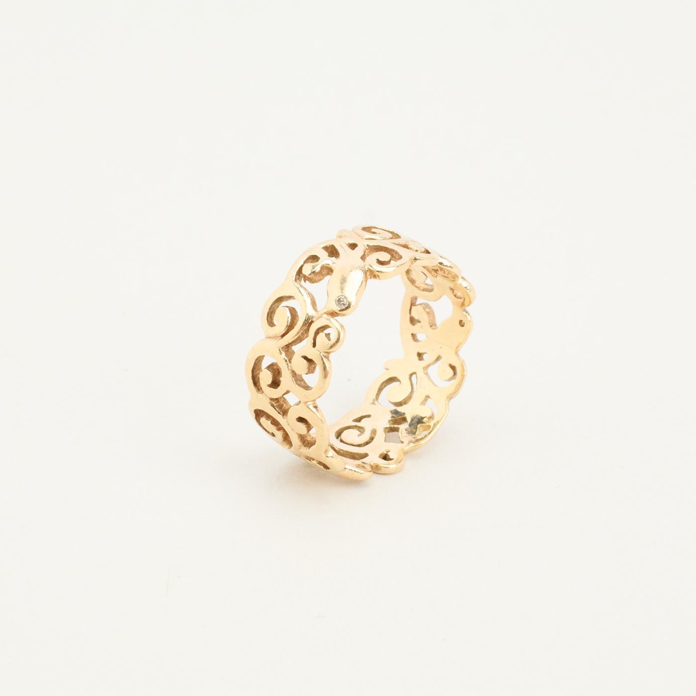 Ring with diamond in 8K Gold size 7¼ | Real Genuine Gold | Premium