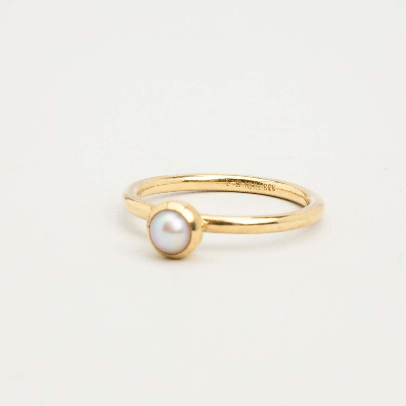 Ring with and pearl in 8K Gold size 6 | Real Genuine Gold | Fine