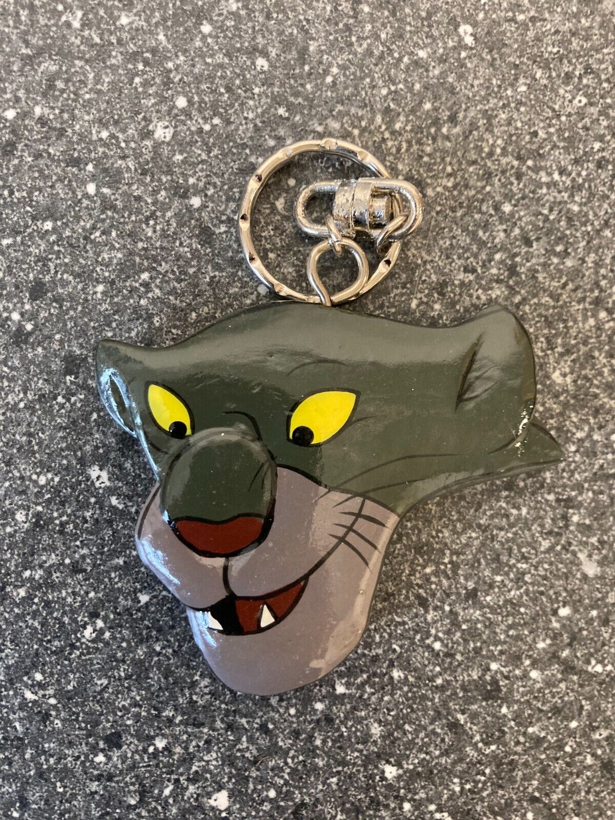 Vintage Disney The Jungle Book Bagheera Panther Keyring - 1980s 1990s Key Chain