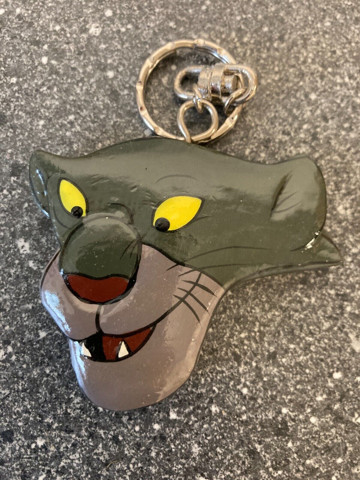 Vintage Disney The Jungle Book Bagheera Panther Keyring - 1980s 1990s Key Chain