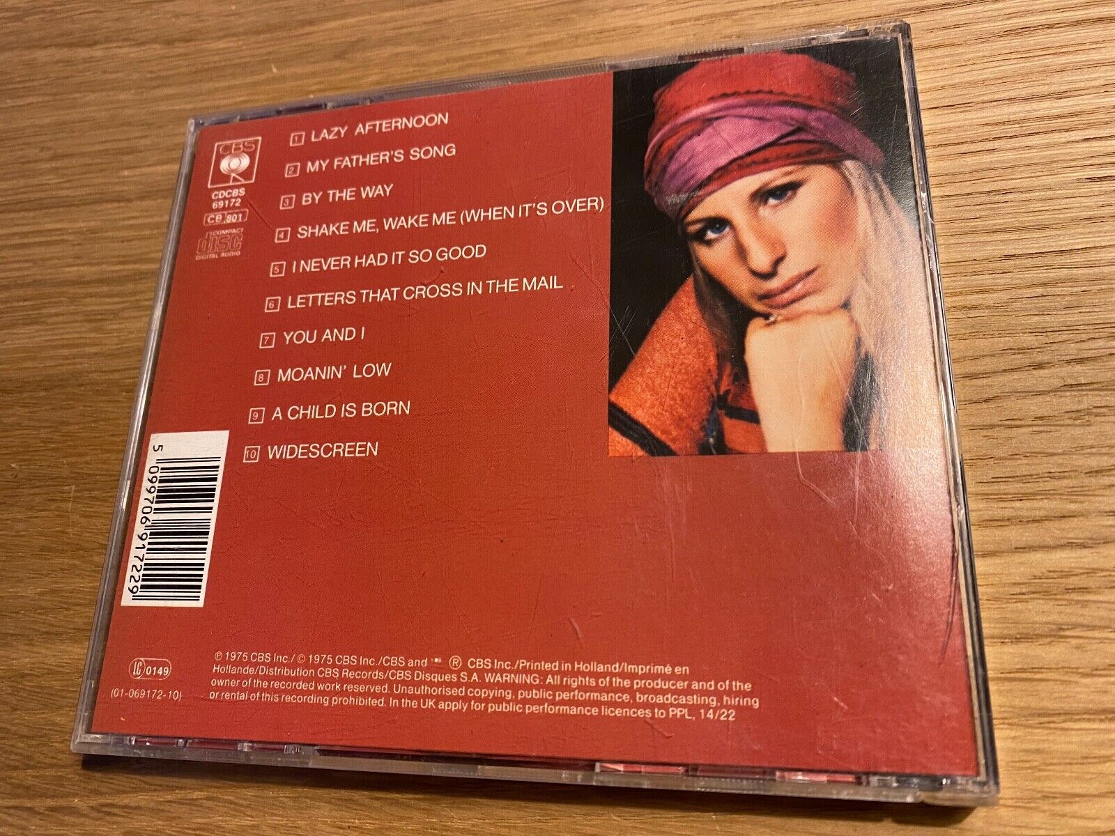 BARBRA STREISAND "LAZY AFTERNOON" 1975 CD ALBUM 10 TRACK CBS RECORDS JAPAN PRESS