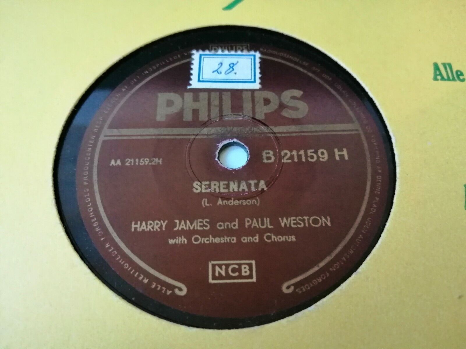 78 RPM  shellacHarry James and Paul WestonSerenata / OMein Papa